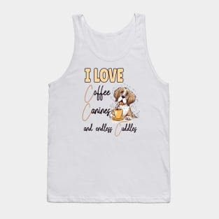 I Love Coffee Canines and Cuddles St. Bernard Owner Funny Tank Top